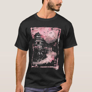 Camiseta Animé Paisaje Japonés Templo Sakura Japón