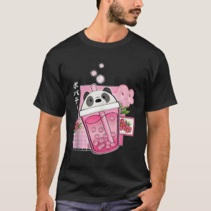 Camiseta Anime Panda Burbble Milk Tea Boba Bear Kawaii Aest