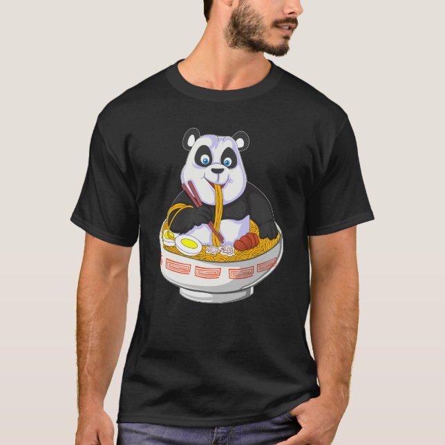 Camiseta anime panda comiendo ramen (Anverso)