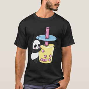 Camiseta Anime Panda Está Bebiendo Boba Bubble Tea L Kawaii