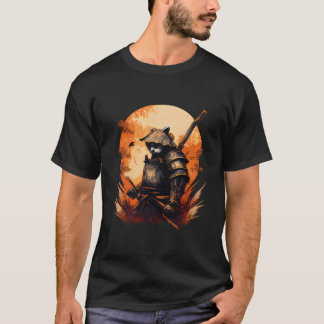 Camiseta Anime Panda Kawaii Estilo Japonés Samurái