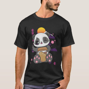 Camiseta Anime Panda Y Kawaii Osos Bebiendo Café Latte