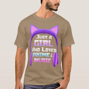 Camiseta Anime para los Chicas adolescentes sólo un gato Ch