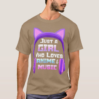 Camiseta Anime para los Chicas adolescentes sólo un gato Ch