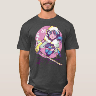 Camiseta Anime, Punk cibernético, Chica guerrero, retro kan