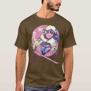 Camiseta Anime, Punk cibernético, Chica guerrero, retro kan