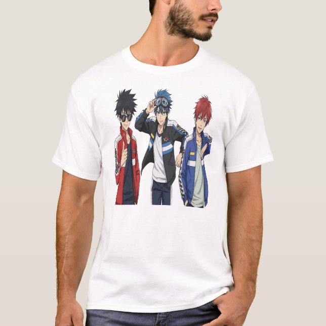 Camiseta Anime Racing Team Trio T-Shirt - Cool Sports Anime (Anverso)