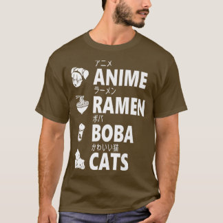 Camiseta Anime Ramen Boba Cats Japoneses Lover Manga Ot