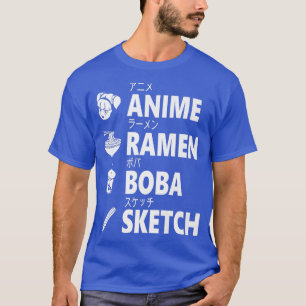 Camiseta Anime Ramen Boba Esbozando a un amante de la comid