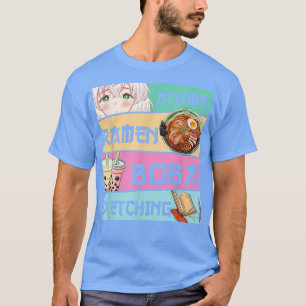 Camiseta Anime Ramen Boba Sketching Kawaii Anime Japanese G