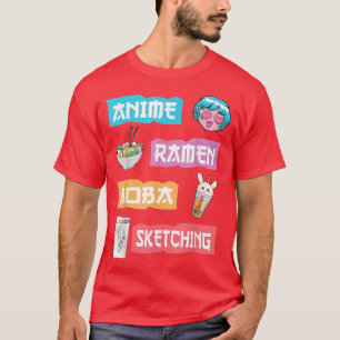 Camiseta Anime Ramen Boba SketchingKawaii Anime Lover Merch