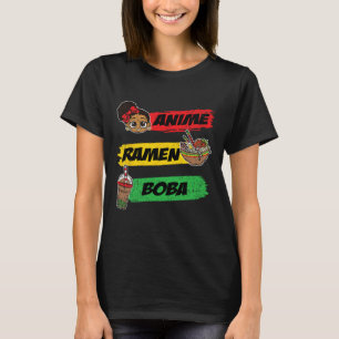Camiseta Anime Ramen Boby Mes de historia negra Hombres Muj