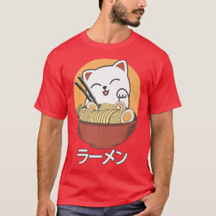 Camiseta Anime Ramen Cat Kawaii Anime Noodles Ramen 