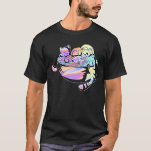 Camiseta Anime Ramen Cat Retro Noodles Japoneses Estéticos