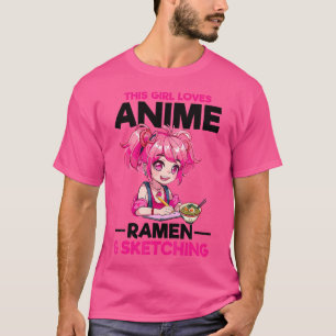Camiseta Anime Ramen Esbozo de Otaku Japón Manga