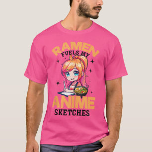 Camiseta Anime Ramen Esbozo de Otaku Japón Manga