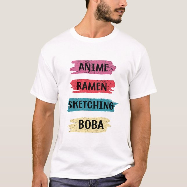Camiseta Anime Ramen Sketching Boba (Anverso)