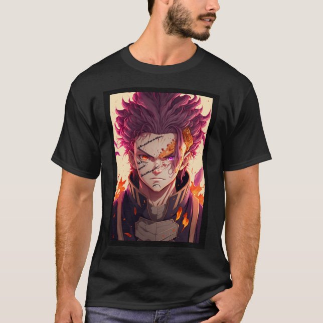 Camiseta Anime Red Hair Warrior God (Anverso)