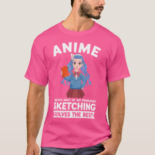 Camiseta Anime Resuelve La Mayoría De Mis Problemas Esbozan
