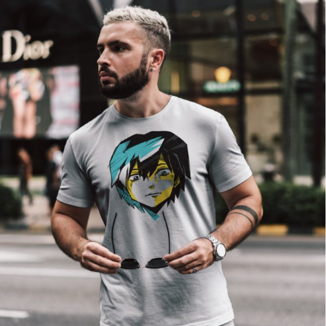 Camiseta Anime Serious Face Sketch (Subido por el creador)