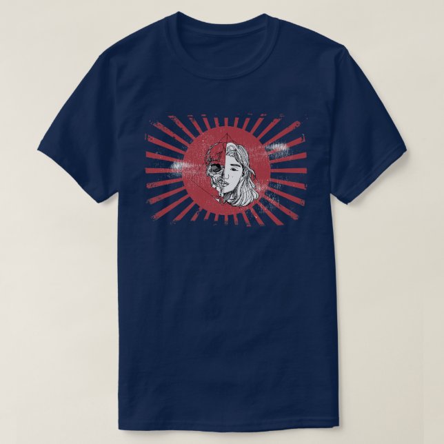 Camiseta Anime Skelita con bandera de Japón (2) (Diseño del anverso)