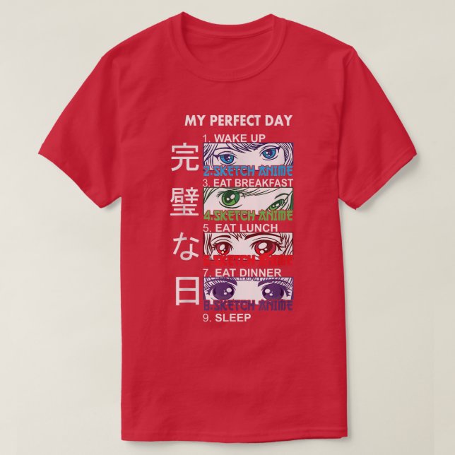 Camiseta Anime Sketching  Sketching Anime Perfect Day Anime (Diseño del anverso)