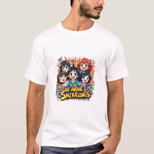 Camiseta Anime Smirk Squad: Playful Chibi Character Group