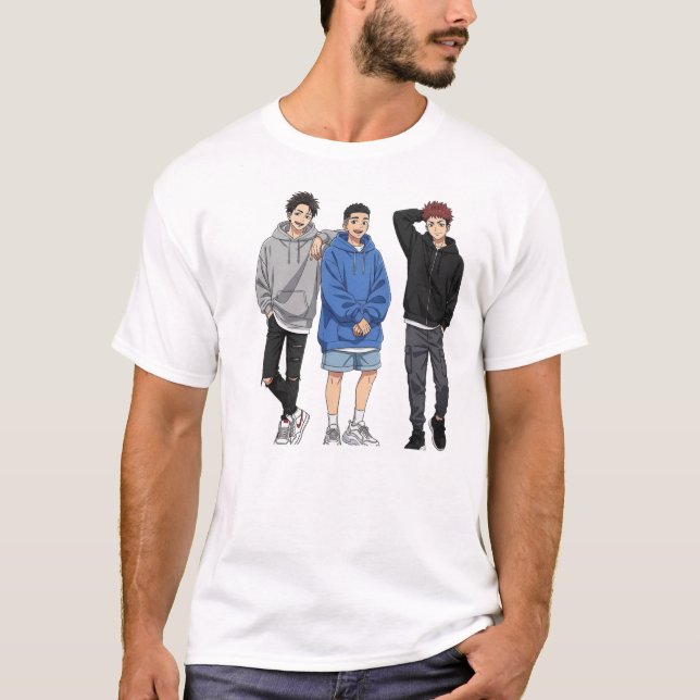 Camiseta Anime Squad Goals - Tres Amigos   (Anverso)