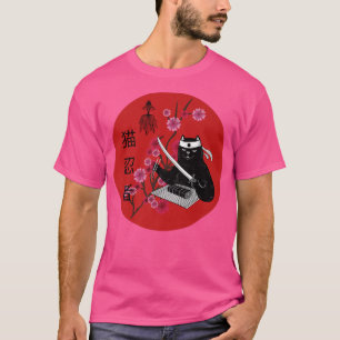 Camiseta Anime Sushi Cat Japanese Samurai Cat 