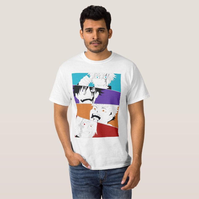Camiseta anime t-shirt print: jujutsu kaisen (Anverso completo)