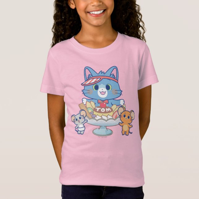 Camiseta Anime Tom, Jerry y la sala de postres Tuffy (Anverso)