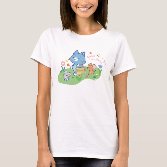 Camiseta Anime Tom, Jerry y Tuffy Picnic (Anverso)