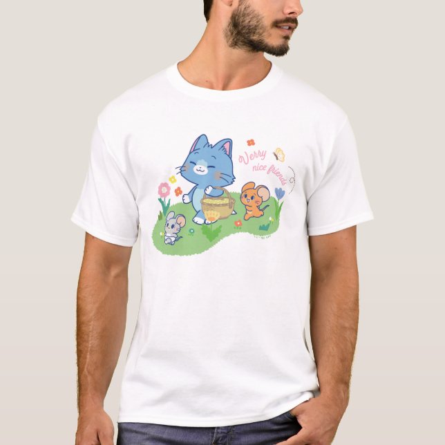 Camiseta Anime Tom, Jerry y Tuffy Picnic (Anverso)