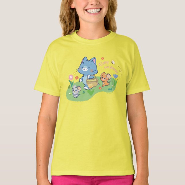 Camiseta Anime Tom, Jerry y Tuffy Picnic (Anverso)