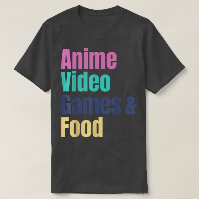 Camiseta Anime Video Games & Food  (Diseño del anverso)