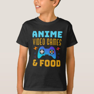 Camiseta Anime, Videojuegos & Comida   Diseño Encantador