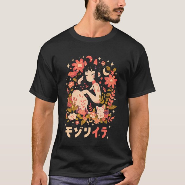 Camiseta Anime Waifu Cute Anime Manga Cat Girl Sweet Retro  (Anverso)