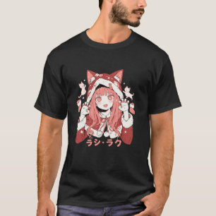 Camiseta Anime Waifu Kawaii Japan Holida Chica de gato navi