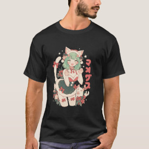 Camiseta Anime Waifu Kawaii Japan Holida Chica de gato navi