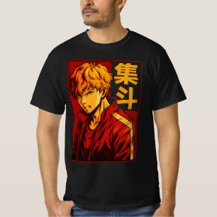 Camiseta Anime Warrior - Firme determinación negrita japoné