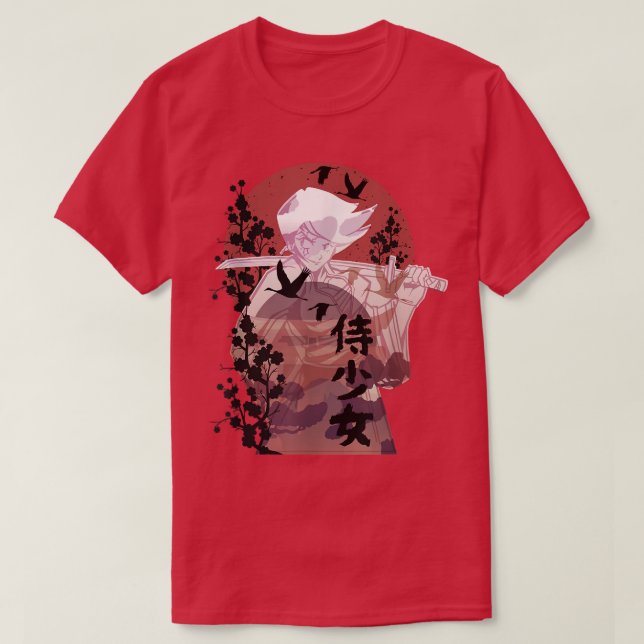Camiseta Anime Warrior Samurai Chica  (Diseño del anverso)