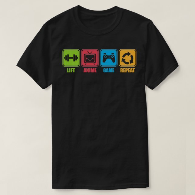 Camiseta Anime, Weights, Videojuegos Graciosos Otaku Workou (Diseño del anverso)