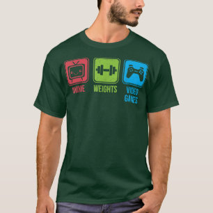 Camiseta Anime, Weights, Videojuegos Otaku Workout 