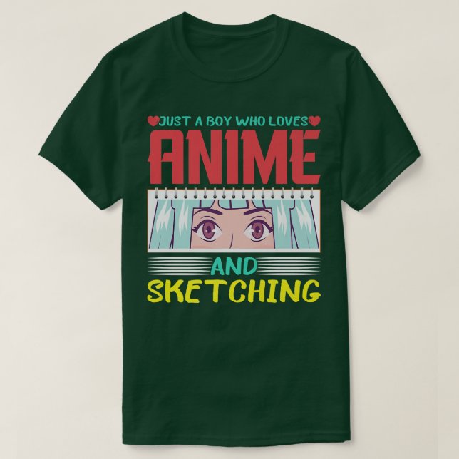 Camiseta Anime y dibujo, solo un chico que ama el anime Fu (Diseño del anverso)