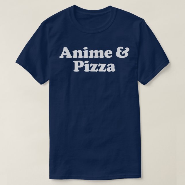 Camiseta Anime y Pizza Kawaii  (Diseño del anverso)