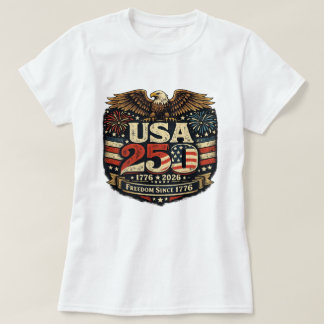 Camiseta Aniversario 250 de EE. UU. 1776-2026 Mujer Patriót