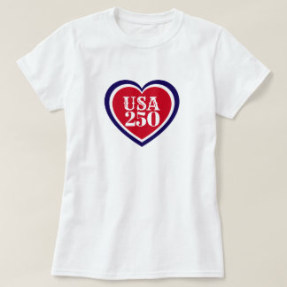 Camiseta Aniversario 250 de EE. UU. Patriótico Rojo Blanco