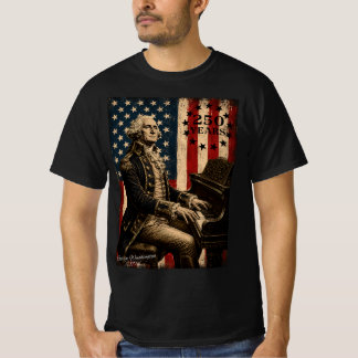 Camiseta Aniversario 250 de George Washington tocando el pi