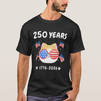 Camiseta Aniversario América 1776-2026 Gato Patriótico Ador