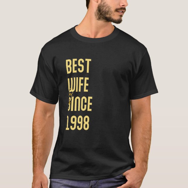 Camiseta Aniversario Boda De 1998 De Su Cuta Pareja Mat (Anverso)